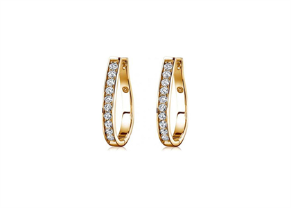 Gold Plated | CZ Studded Hoop Earrings